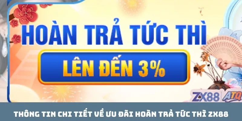 Thông tin chi tiết về ưu đãi hoàn trả tức thì ZX88